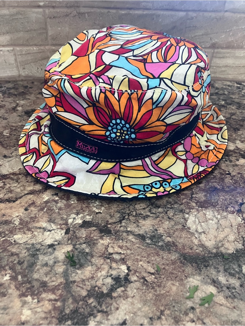 Mudd Vibrant Floral Bucket Hat in Orange, Pink and Blue
